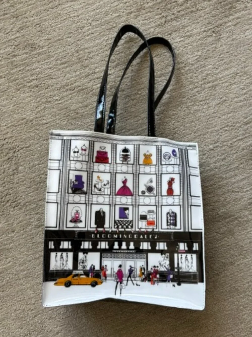 Bloomingdale's Large Store Front NYC Shopper Vinyl Tote Bag in Perfect Condition